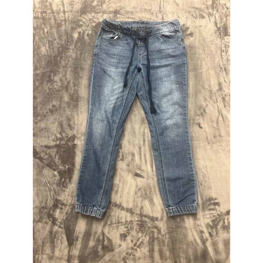 Copperflash Jogger Jeans Womens 6 Blue Denim Mid Rise Cotton Stretch Tapered Leg